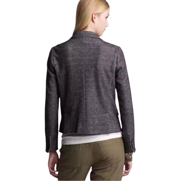 Women's J Crew Thandie Gray Marbled Double-Breasted Wool Blend Blazer Sz. 0 - Picture 3 of 13